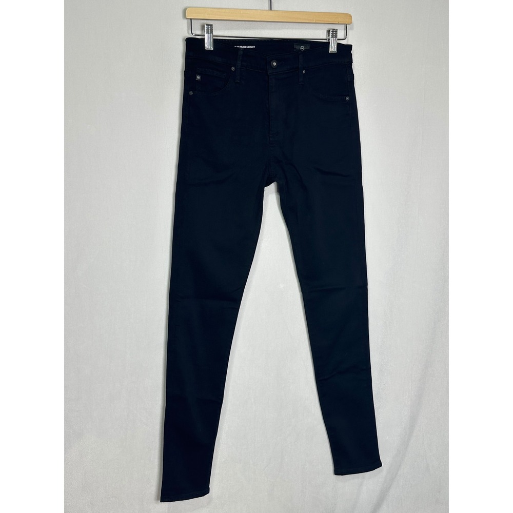AG Adriano Goldschmied The Farrah Skinny High Rise Jeans Black 27R - Picture 2 of 6
